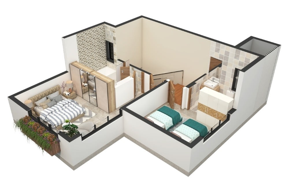 2BHK TYPE C _ Upper Level